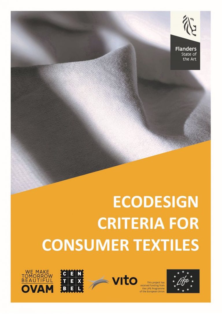 Cover sheet of the publication: Ecodesign Criteria for consumer textiles